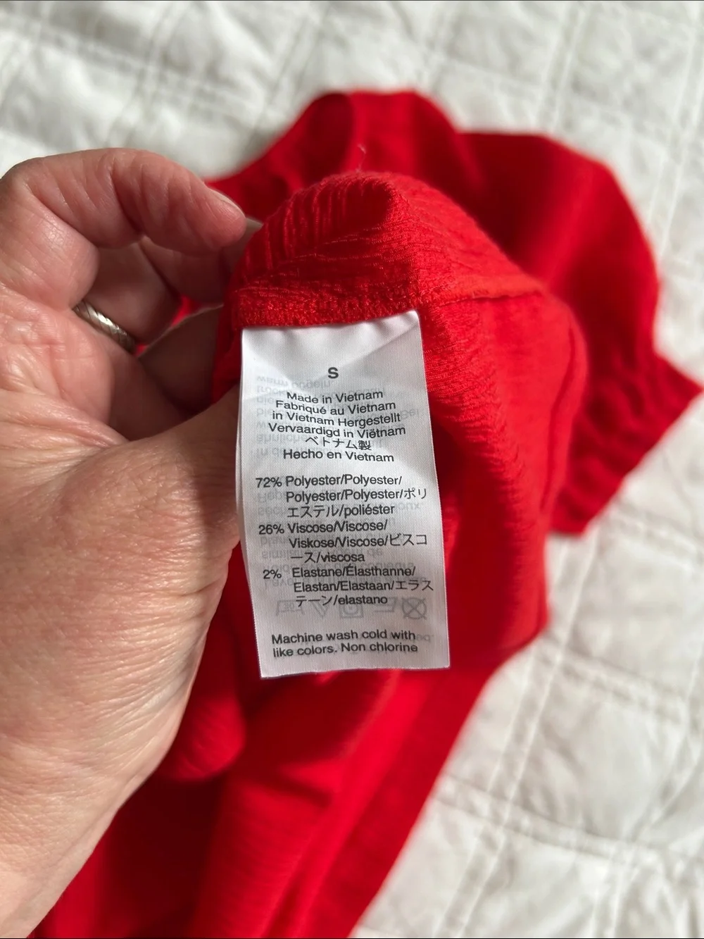 Madewell Red Puff Sleeve Peasant Blouse